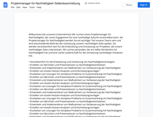 Stellenbeschreibung