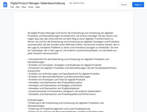 Stellenbeschreibung