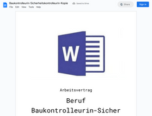 Laden Sie das Bild in den Galerie-Viewer, Arbeitsvertrag-Baukontrolleurin-Sicherheitskontrolleurin