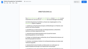 Arbeitszeugnis