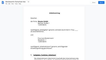 Arbeitsvertrag-Betriebswirtin-Fachschule-Holz