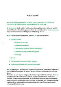 Arbeitszeugnis Muster Vorlage m/w/d - [tags]