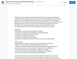 Stellenbeschreibung