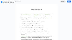 Arbeitszeugnis