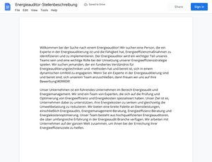 Stellenbeschreibung
