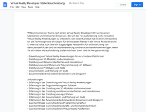 Stellenbeschreibung