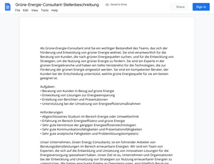 Stellenbeschreibung