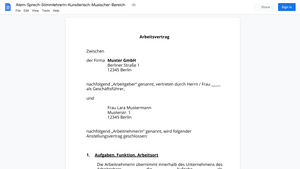 Arbeitsvertrag-Atem-Sprech-Stimmlehrerin-Kunstlerisch-Musischer-Bereich