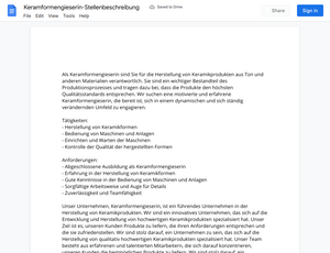 Stellenbeschreibung