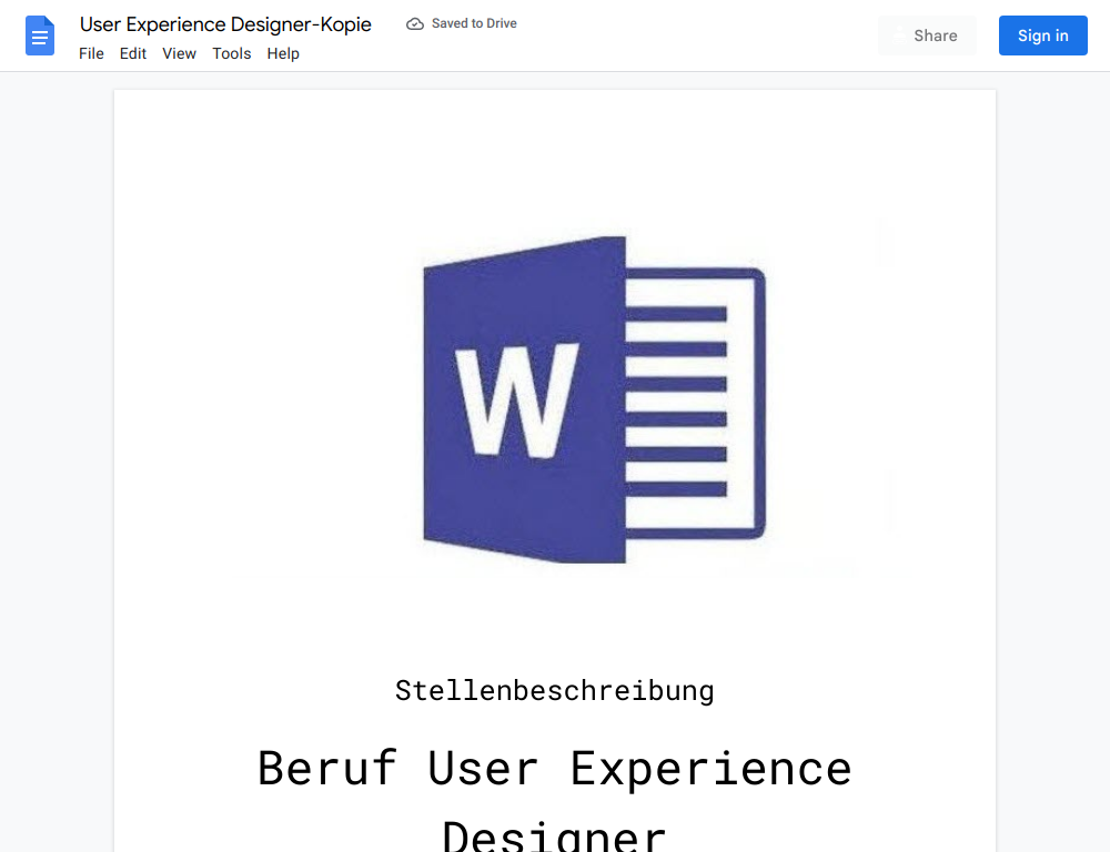 Stellenbeschreibung-User Experience Designer