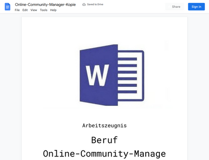 Arbeitszeugnis-Online-Community-Manager
