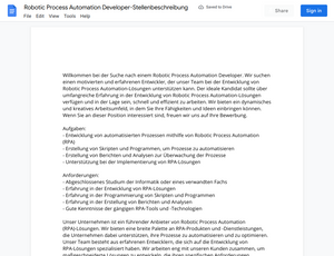 Stellenbeschreibung