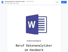 Laden Sie das Bild in den Galerie-Viewer, Arbeitszeugnis-Datenanalytiker im Handwerk