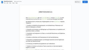 Arbeitszeugnis