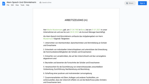 Arbeitszeugnis