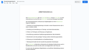 Arbeitszeugnis