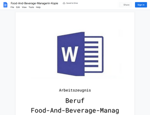Arbeitszeugnis-Food-And-Beverage-Managerin