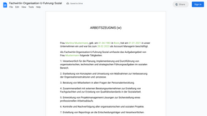 Arbeitszeugnis