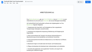 Arbeitszeugnis