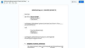 Arbeitsvertrag-Aufbereitungsmechanikerin-Sand-Und-Kies
