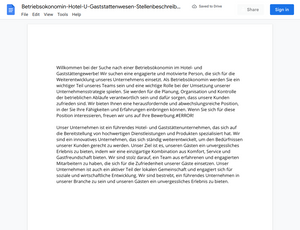 Stellenbeschreibung