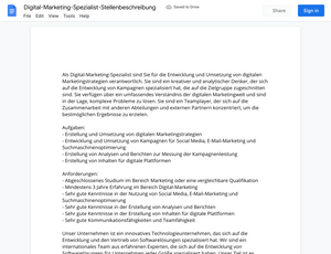 Stellenbeschreibung