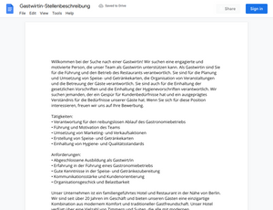 Stellenbeschreibung