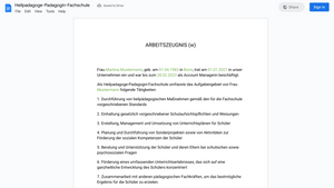 Arbeitszeugnis