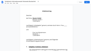 Arbeitsvertrag-Fachlehrerin-Informationsverarb-Textverarb-Burotechnik