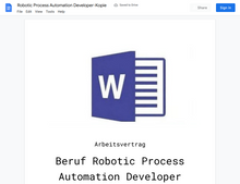 Laden Sie das Bild in den Galerie-Viewer, Arbeitsvertrag-Robotic Process Automation Developer