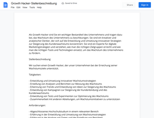 Stellenbeschreibung