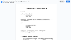 Arbeitsvertrag-Technischer-Fachkaufmann-Frau-Werkzeugemaschinen