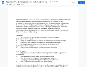Stellenbeschreibung