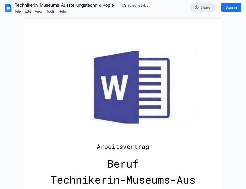 Arbeitsvertrag-Technikerin-Museums-Ausstellungstechnik