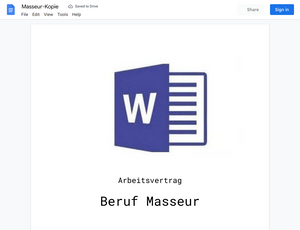 Arbeitsvertrag-Masseur