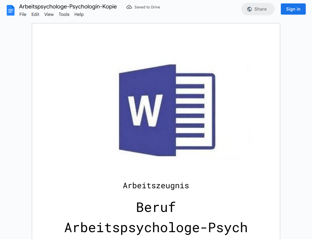 Arbeitszeugnis-Arbeitspsychologe-Psychologin