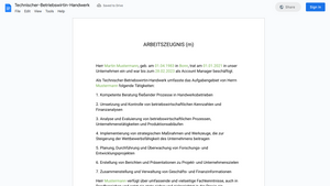 Arbeitszeugnis