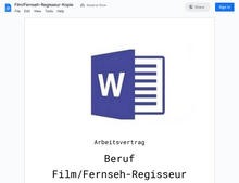 Laden Sie das Bild in den Galerie-Viewer, Arbeitsvertrag-Film/Fernseh-Regisseur