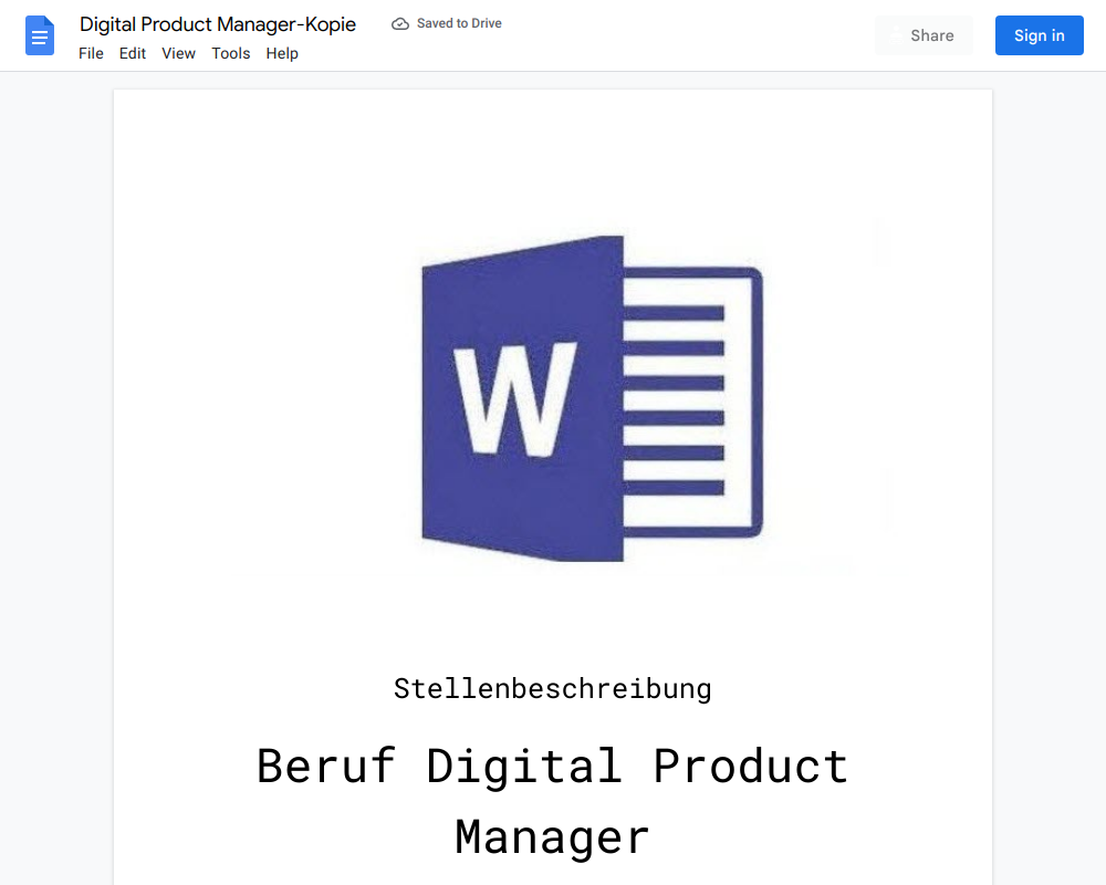 Stellenbeschreibung-Digital Product Manager