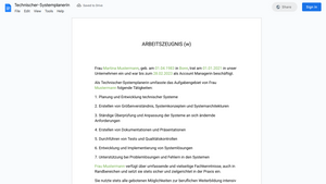 Arbeitszeugnis