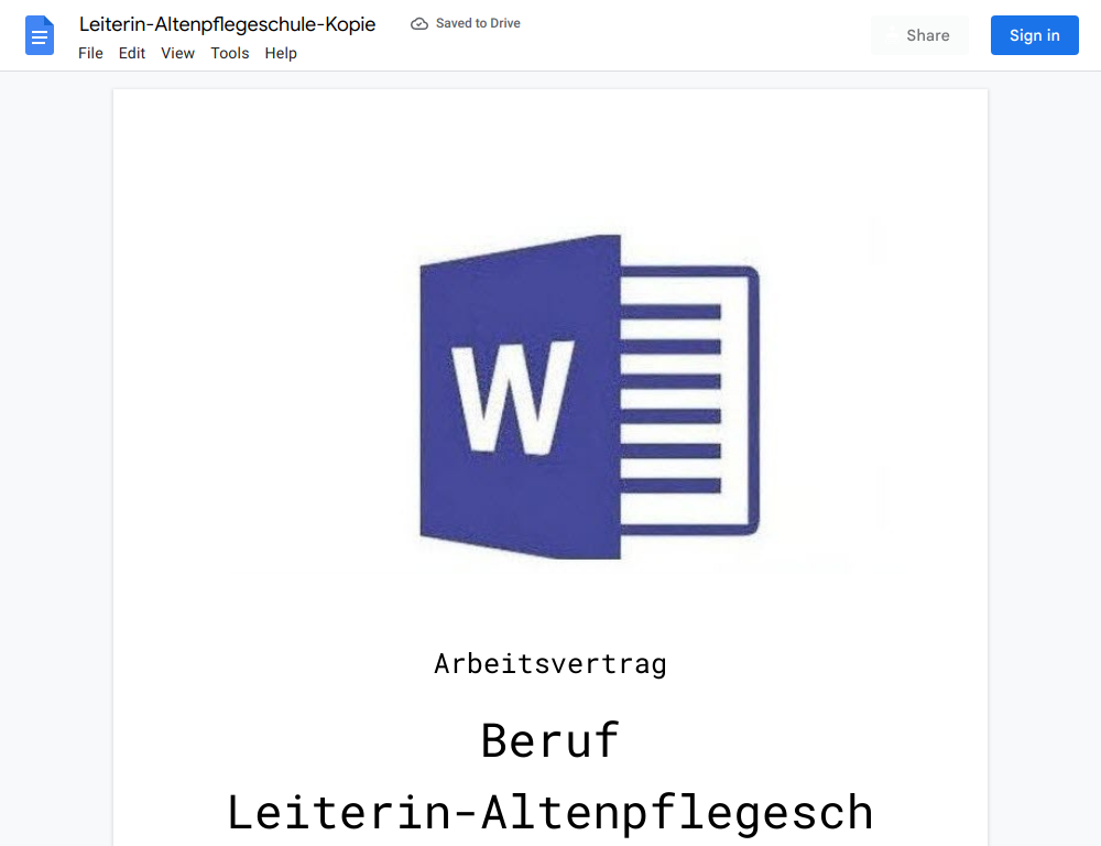 Arbeitsvertrag-Leiterin-Altenpflegeschule