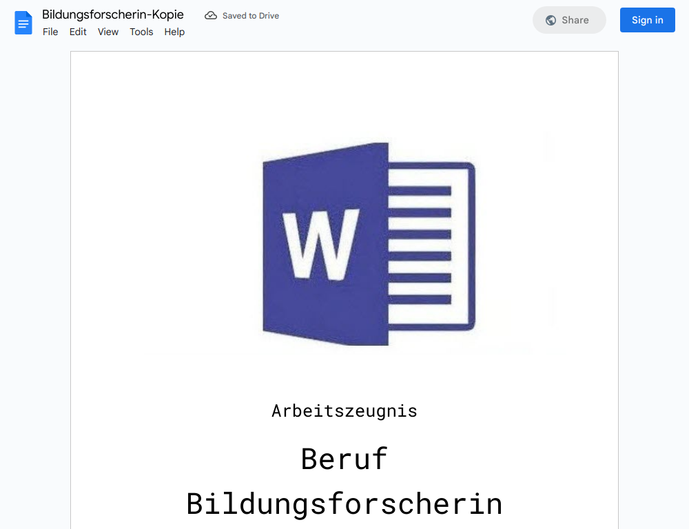 Arbeitszeugnis-Bildungsforscherin