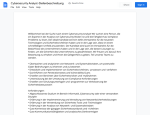 Stellenbeschreibung