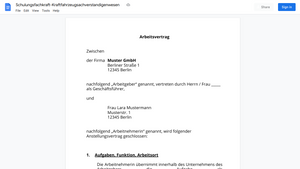Arbeitsvertrag-Schulungsfachkraft-Kraftfahrzeugsachverstandigenwesen