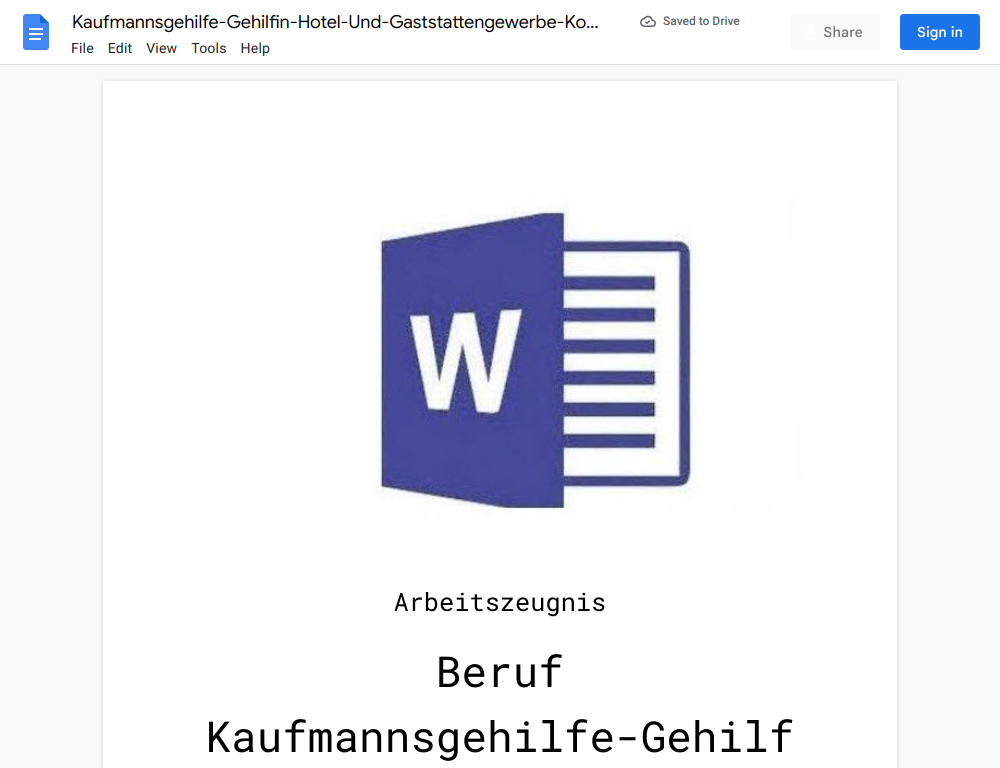 Arbeitszeugnis-Kaufmannsgehilfe-Gehilfin-Hotel-Und-Gaststattengewerbe