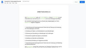 Arbeitszeugnis