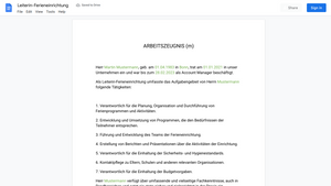 Arbeitszeugnis