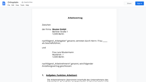 Arbeitsvertrag-Orthoptistin