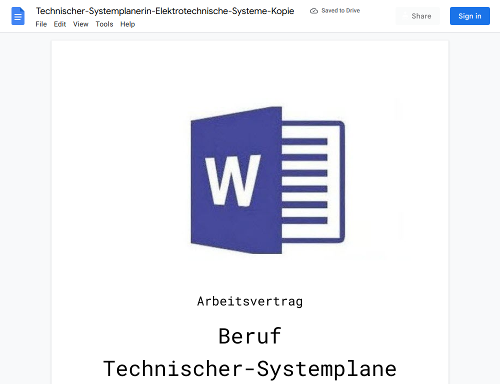 Arbeitsvertrag-Technischer-Systemplanerin-Elektrotechnische-Systeme
