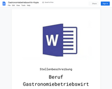 Laden Sie das Bild in den Galerie-Viewer, Stellenbeschreibung-Gastronomiebetriebswirtin
